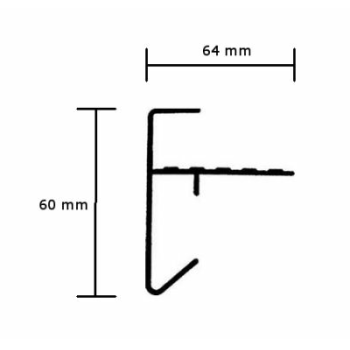 Trim 60/64 lengte 2,50 meter